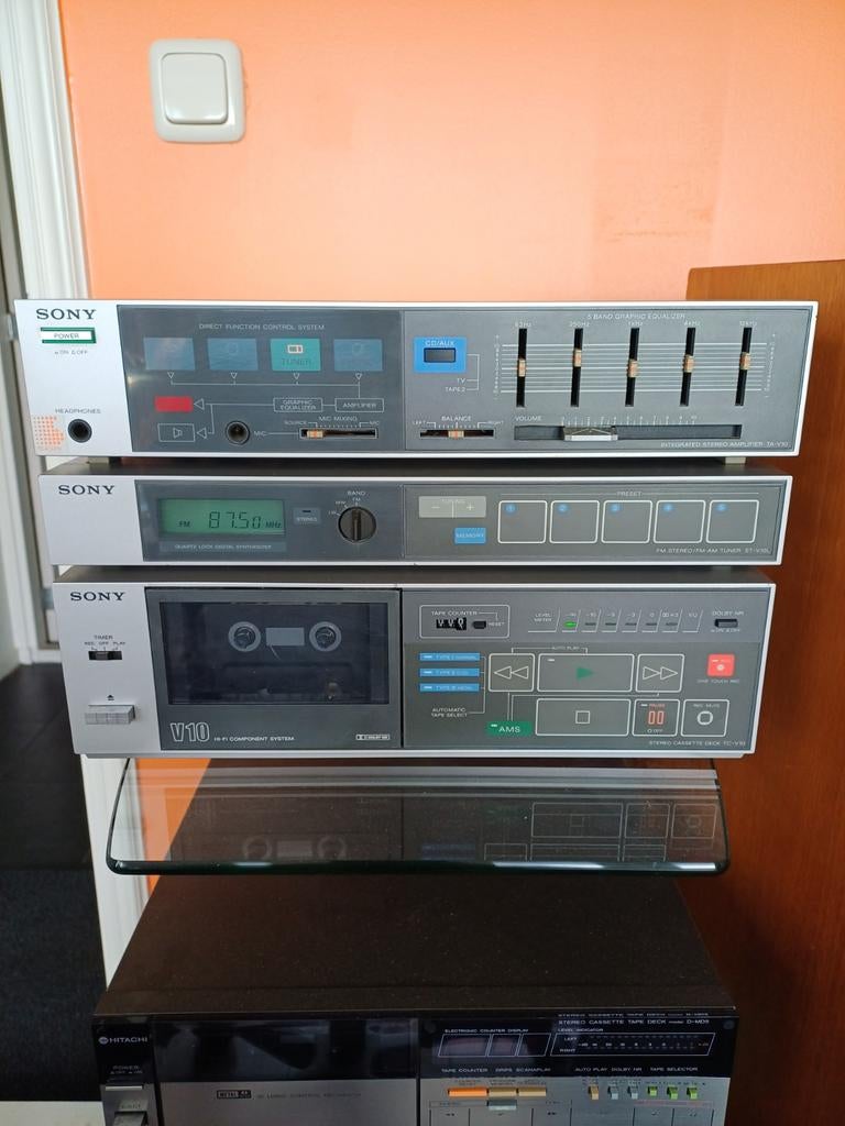 Sony V10 Hifi Set - Versterker, Tuner, Cassettedeck ', Tuner of Radio, Gebruikt, Sony, Losse componenten