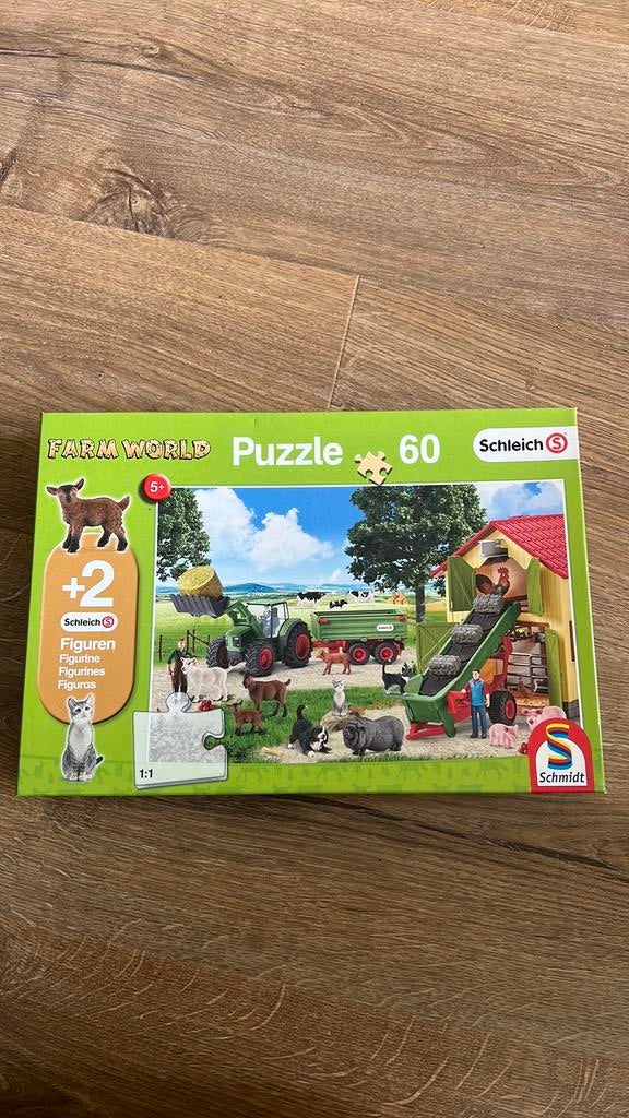 Schleich puzzel 60 stukjes boerderij dieren, Ophalen of Verzenden, Zo goed als nieuw