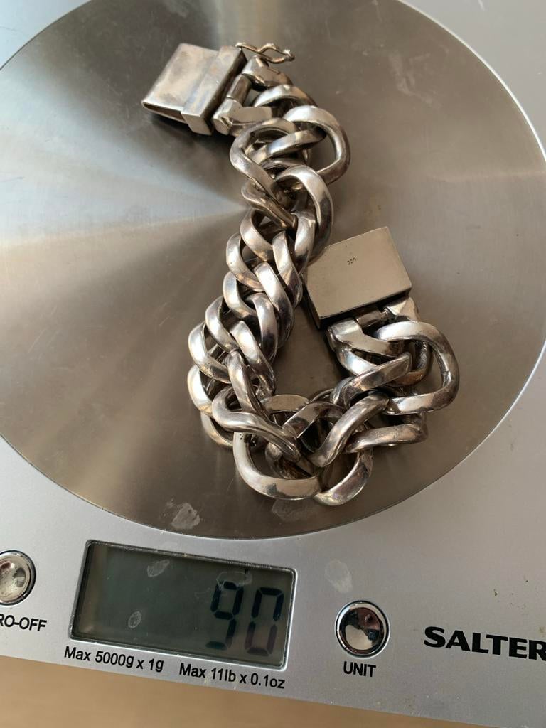 Bouddha to Buddha armband - 90 gram zilver, Ophalen of Verzenden, Zo goed als nieuw, Zilver