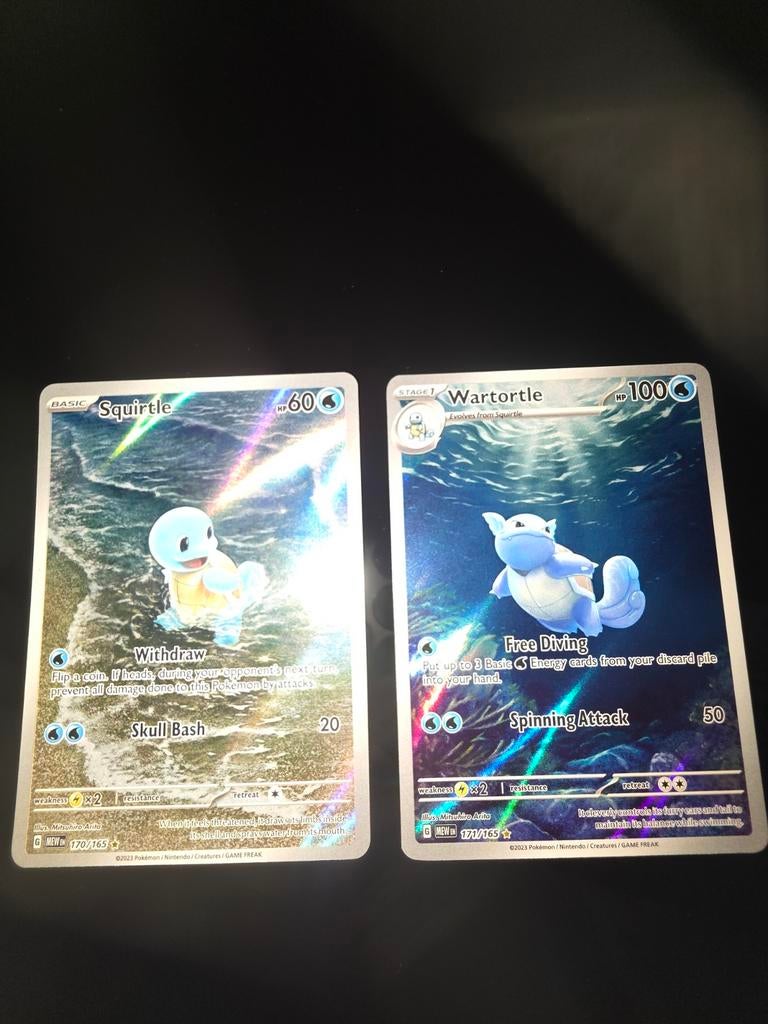 Pokémon 151 Squirtle & Wartortle - Holo Rare Set, Ophalen of Verzenden, Zo goed als nieuw, Meerdere kaarten, Foil