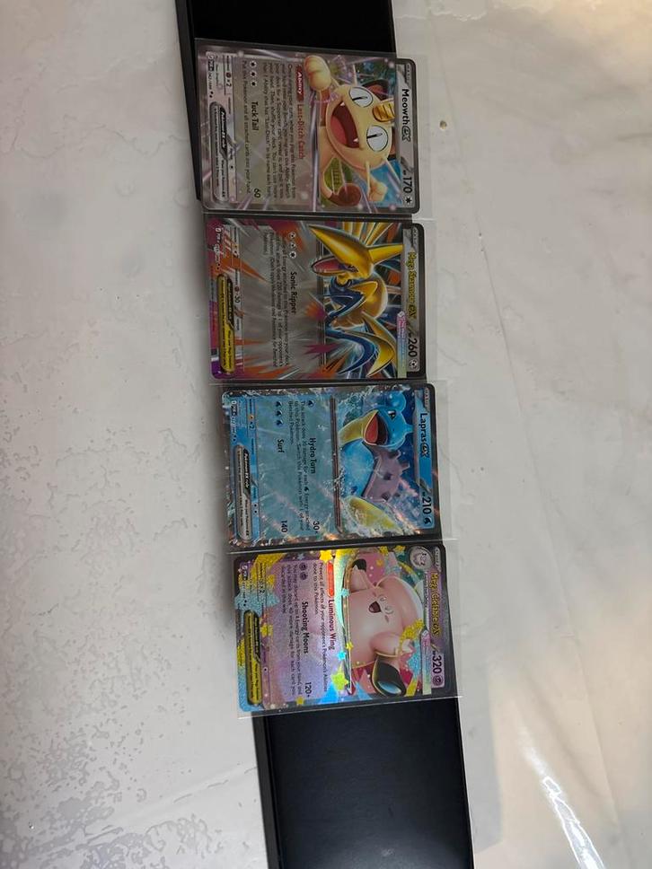 Pokémon EX/GX/V kaarten - Meowth, Skarmory, Lapras, Clefable, Hobby en Vrije tijd, Verzamelkaartspellen | Pokémon, Zo goed als nieuw