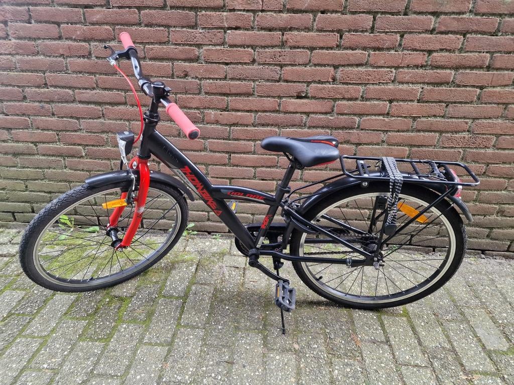 Volare 24 inch fiets zwart rood montainbike, Fietsen en Brommers, Fietsen | Meisjes, Zo goed als nieuw, 24 inch, Ophalen of Verzenden