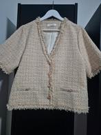 Stijlvol Tweed Jasje met Korte Mouwen, Beige, Maat 42/44 (L), Ophalen of Verzenden, Onbekend
