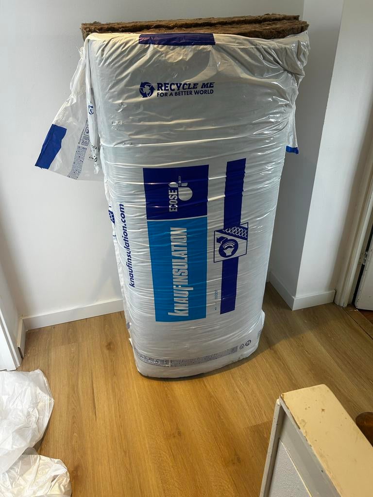 Knauf Isolatie Glaswol 70mm (600x1350) - 8,5 platen, Ophalen, 4 tot 8 cm, Nieuw, 5 tot 10 m²