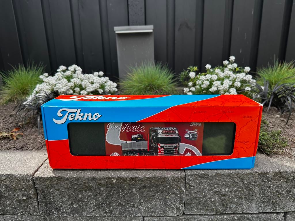 Miniatuur Scania S650 met assen stenentrailer, Ophalen of Verzenden, Zo goed als nieuw, Bus of Vrachtwagen, Tekno