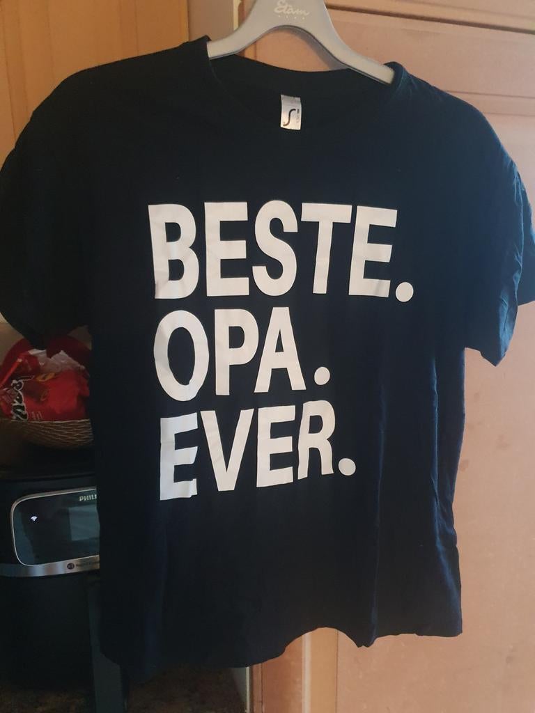Te koop Beste opa ever shirt zwart maat L, Ophalen of Verzenden, Zo goed als nieuw, Zwart
