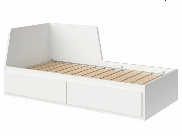 IKEA FLEKKE bedbank met 2 lades - wit - 80x200, Huis en Inrichting, Slaapkamer | Bedden, Zo goed als nieuw, Tweepersoons, 80 cm