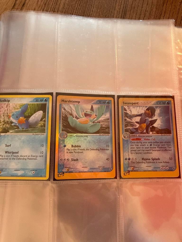 Pokémon Kaarten:, Marshtomp, Swampert (Holo), Ophalen of Verzenden, Zo goed als nieuw, Meerdere kaarten