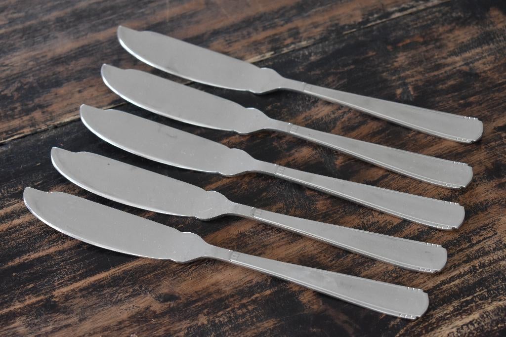 Gero zilmeta 408 5x vismes vismessen vis messen zeldzaam, Ophalen of Verzenden, Gebruikt, Metaal, Bestek