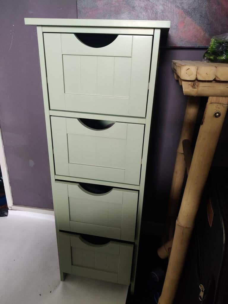 Mintgroene ladekast 82x30x30 cm - Nieuwstaat, Ophalen, Minder dan 50 cm, Zo goed als nieuw, Minder dan 100 cm