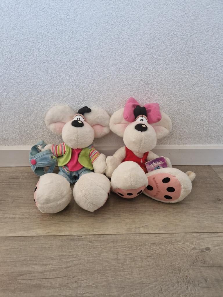 Diddl diddlina knuffel rode jurk t-shirt broek plush pluche, Ophalen of Verzenden, Zo goed als nieuw, Knuffel