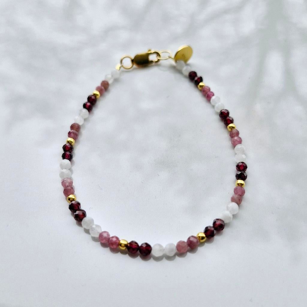 Multicolor armband Toermalijn, Granaat & Maansteen, Overige kleuren, Verzenden, Nieuw, Met edelsteen