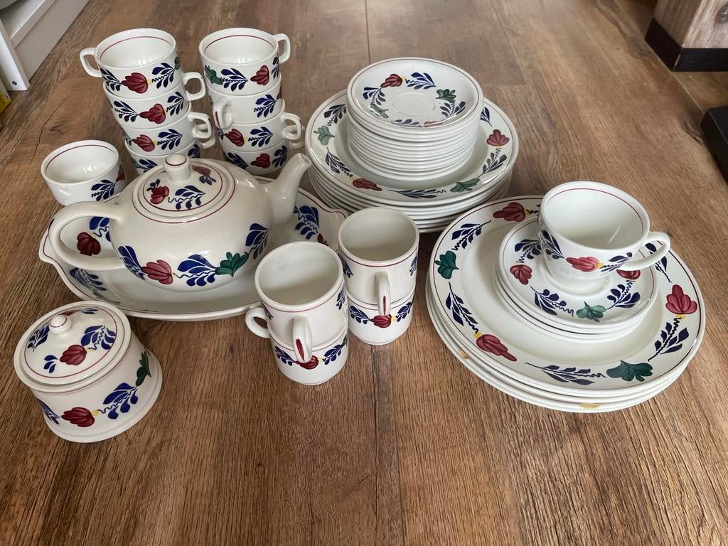 Boerenbont servies (gebruikt en beschadigd), Ophalen, Gebruikt, Keramiek, Boerenbont