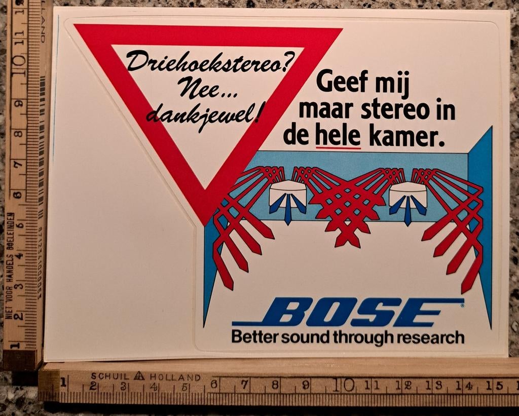 Vintage sticker BOSE stereo boxen luidsprekers loudspeakers, Ophalen of Verzenden, Zo goed als nieuw