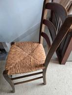 6 houten stoelen met rieten zitting, Huis en Inrichting, Stoelen, Ophalen, Riet of Rotan, Gebruikt, Bruin