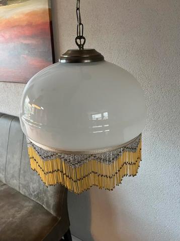 Vintage Art Deco hanglamp met kralen beschikbaar voor biedingen