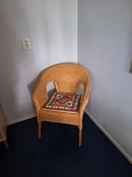Rieten stoel met kussen, Ophalen, Gebruikt, Bruin, Eén