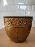 Antieke bloempot - geel koper, Antiek en Kunst, Antiek | Koper en Brons, Ophalen