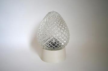 Vintage plafondlamp helder glas kap reliëf dennenappel '60 beschikbaar voor biedingen