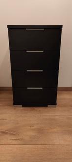 Zwart ladekastje met RVS details - Zeer Goed!, Ophalen, Minder dan 50 cm, Zo goed als nieuw, Metaal