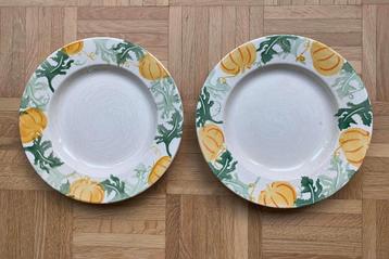 2 Emma Bridgewater dinnerplates Pumpkin beschikbaar voor biedingen
