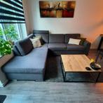 Antraciet hoekbank met opbergruimte - Gebruikte staat, Huis en Inrichting, Banken | Bankstellen, Ophalen, Gebruikt, Hoekbank, Driepersoons