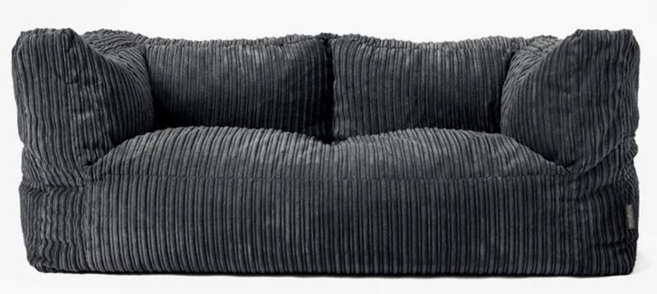 Tweezits loungebank zwart, Huis en Inrichting, Banken | Bankstellen, Zo goed als nieuw, Rechte bank, Tweepersoons, Minder dan 150 cm