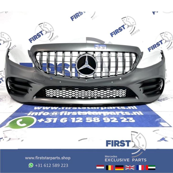 W205 FACELIFT AMG VOORBUMPER + PANAMERICANA GRIL 2019 Merced, Auto-onderdelen, Carrosserie en Plaatwerk, Bumper, Mercedes-Benz
