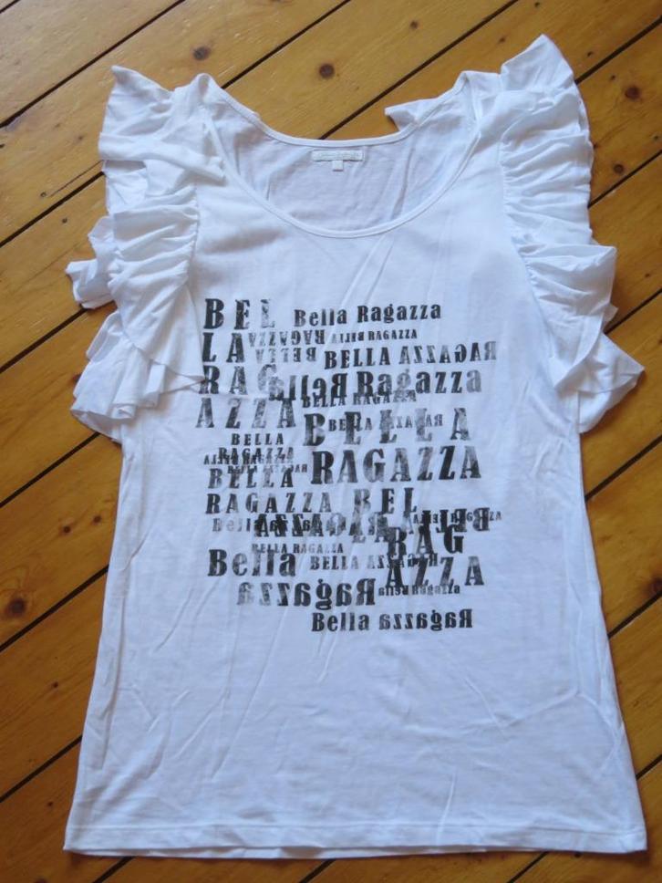 Wit shirt van Bella Ragazza (The Sting) NIEUW Maat L, Kleding | Dames, T-shirts, Nieuw, Maat 42/44 (L), Wit, Korte mouw, Ophalen of Verzenden