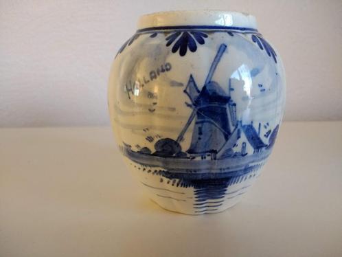 Antiek vaasje Delfts Blauw met molen erop, Antiek en Kunst, Antiek | Vazen, Ophalen of Verzenden