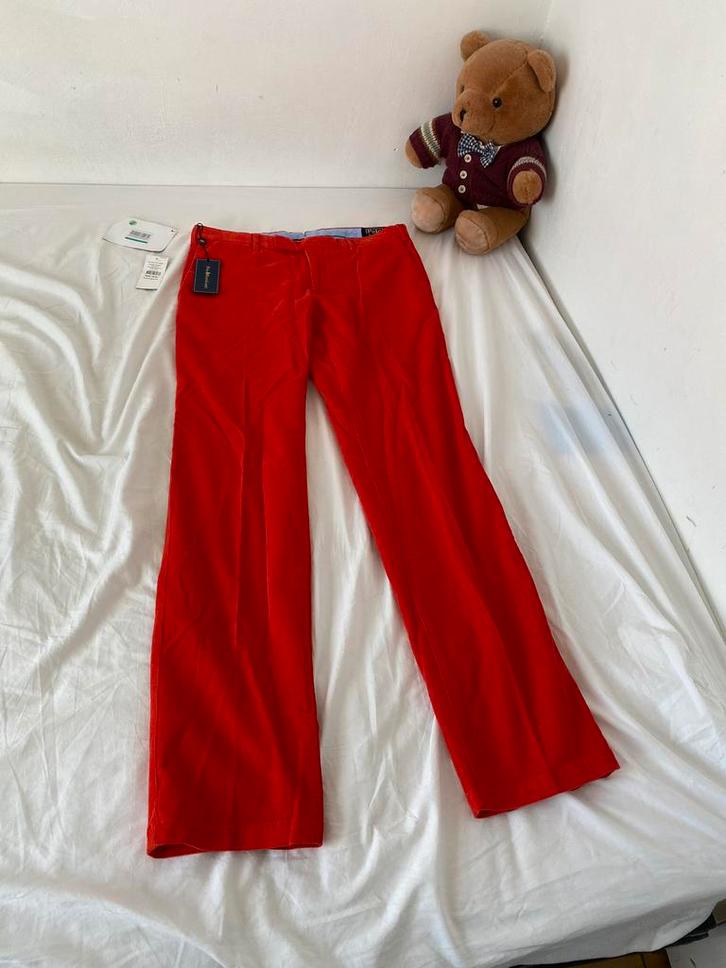 Nieuwe Polo Ralph Lauren corduroy chino, Kleding | Heren, Broeken en Pantalons, Nieuw, Maat 52/54 (L), Rood, Ophalen of Verzenden