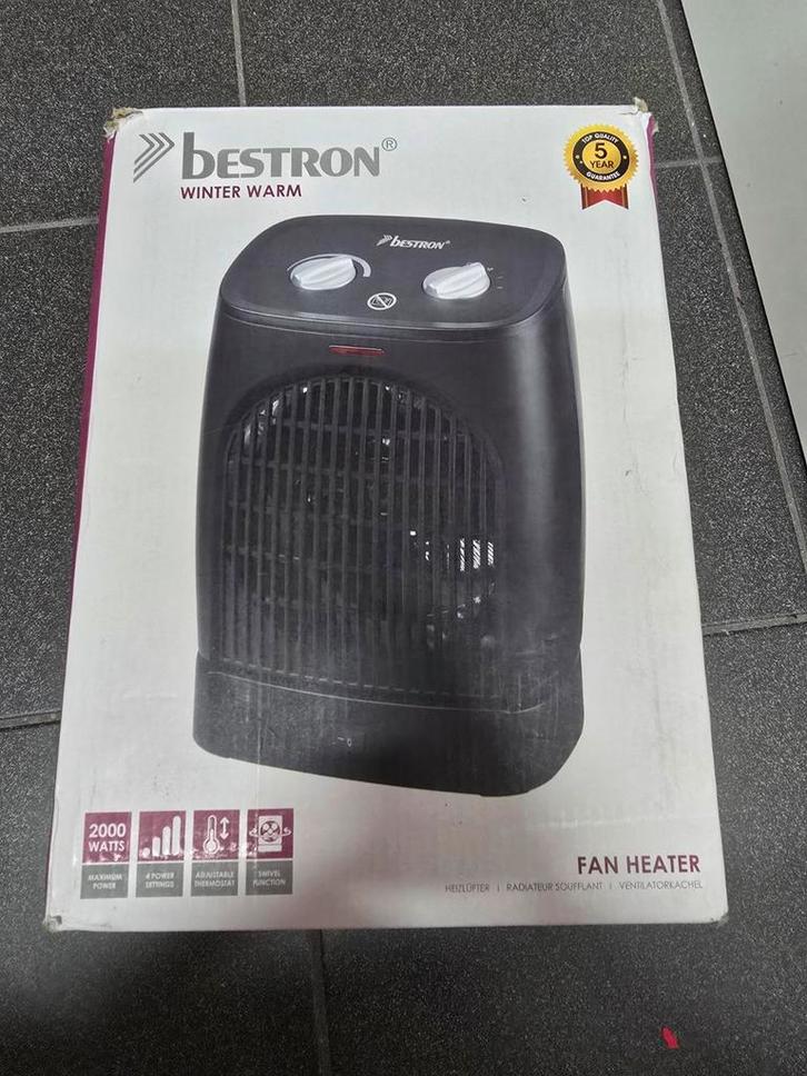 Bestron AFH218 Ventilatorkachel - Zwart, Huis en Inrichting, Kachels, Nieuw, Vrijstaand, Kolomkachel, Elektrisch, Ophalen of Verzenden