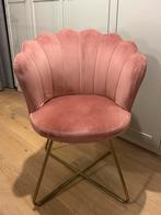 Oud roze fluwelen stoeltje met gouden poten, Huis en Inrichting, Stoelen, Ophalen, Overige kleuren, Zo goed als nieuw, Eén