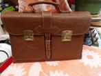 oude schooltas/ oude boekentas/ lederen tas, Minder dan 30 cm, Bruin, Aktetas of Boekentas, Ophalen of Verzenden