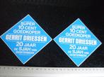 2x sticker Gerrit Driessen de sjah van oosterbeek tanken, Verzenden, Zo goed als nieuw, Bedrijf of Vereniging