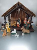 Kerststal met figuren 44,5 x 20 cm x 34 cm hoog, Ophalen, Gebruikt