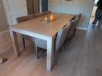 Eettafel met stoelen, Huis en Inrichting, Tafels | Eettafels, Ophalen, Gebruikt, Eikenhout, 200 cm of meer