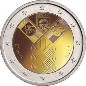 2 Euro Estland 2018 UNC - Onafhankelijkheid Baltische Staten, Postzegels en Munten, Munten | Europa | Euromunten, Losse munt, 2 euro