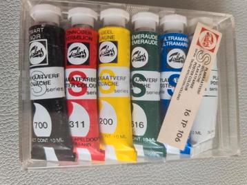 6 Talens plakaatverf gouache tubes. beschikbaar voor biedingen