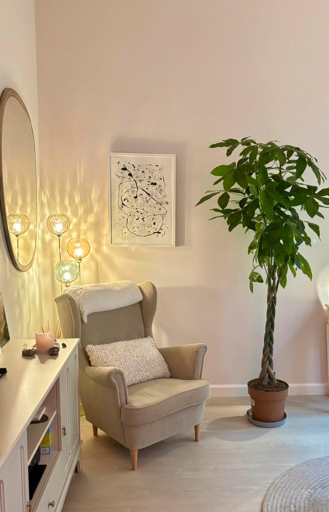 Strandmon fauteuil + voetenbankje – Beige – Zeer goede staat, Huis en Inrichting, Fauteuils, Zo goed als nieuw, Stof, 50 tot 75 cm