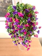 Kunst Hangplant met Paarse en Roze Bloemen, Huis en Inrichting, Woonaccessoires | Kunstplanten en Kunstbloemen, Verzenden, Nieuw