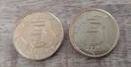 Nederland, 2 stuks munten van 5,00 gulden uit jaar 2000., Ophalen of Verzenden, 5 gulden, Losse munt