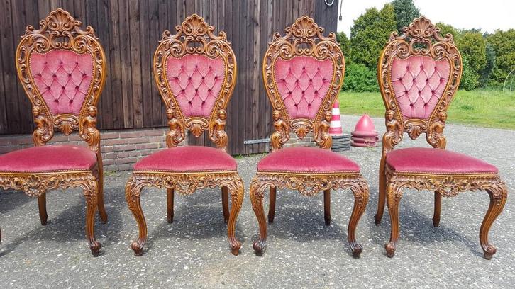 4 barok eetkamer stoelen, Antiek en Kunst, Antiek | Meubels | Stoelen en Banken, Ophalen