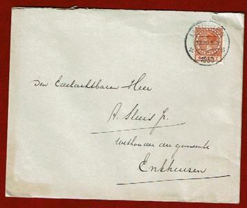 Envelop uit IJmuiden naar Enkhuizen - 1933 (pst. IJmuiden) beschikbaar voor biedingen