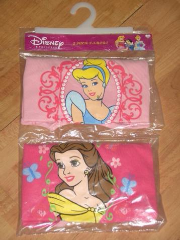 2 prinsessen t-shirts *nieuw* mt 128 beschikbaar voor biedingen