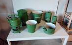 Grote Verzameling emaille reseda groen, Antiek en Kunst, Antiek | Emaille, Ophalen