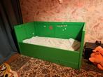 Groen kinderbedje met opberglade - 70x150, Ophalen, Gebruikt, 70 tot 85 cm, 140 tot 160 cm