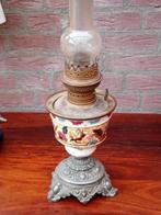Antieke porseleine olielamp, Ophalen of Verzenden