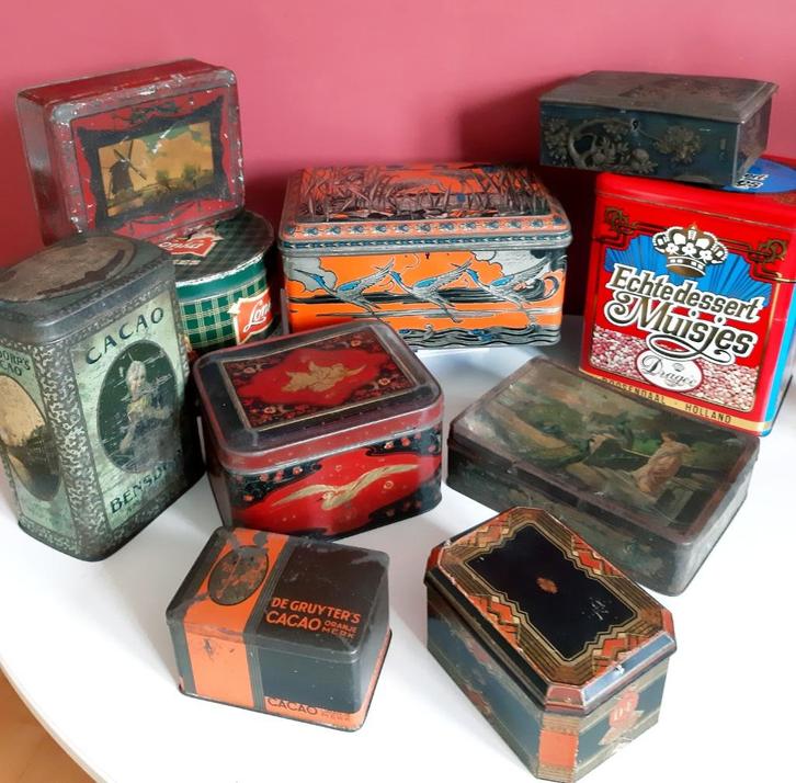 10 vintage blikken trommels samen voor 30 euro, Verzamelen, Blikken, Gebruikt, Overige, Overige merken, Ophalen