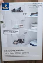 2x 3 deurmandjes rekjes mandjes voor aan de muur/kast/deur., Ophalen of Verzenden, Zo goed als nieuw